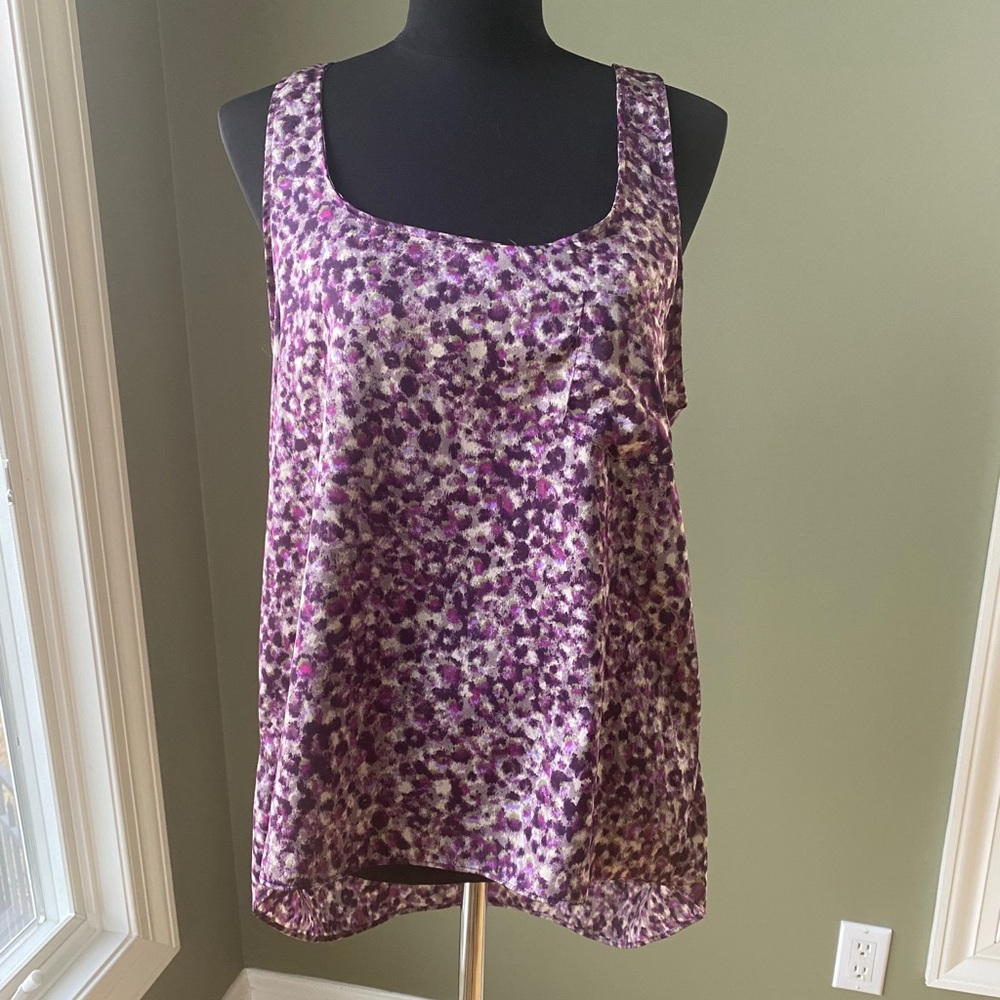 AQUA silk floral tank